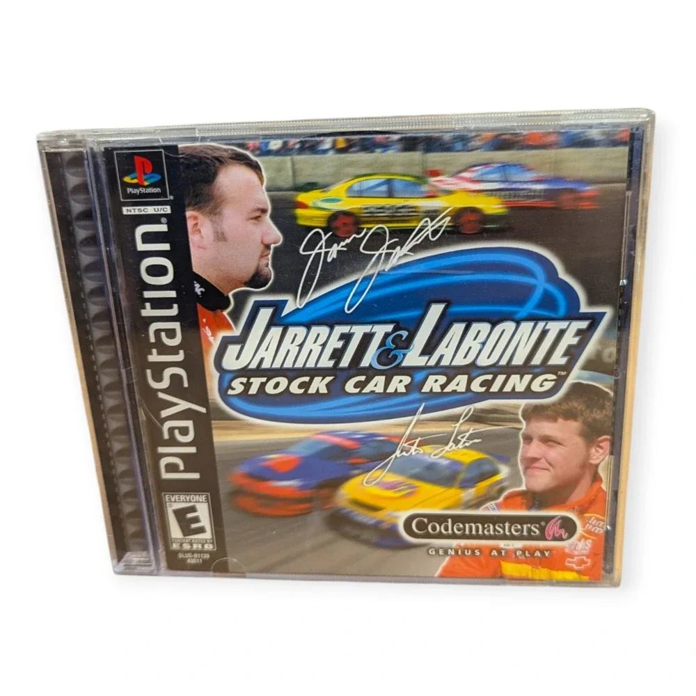 Jarrett & Labonte Stock Car Racing Sony PlayStation 1 PS1 Codemasters 2000 CIB